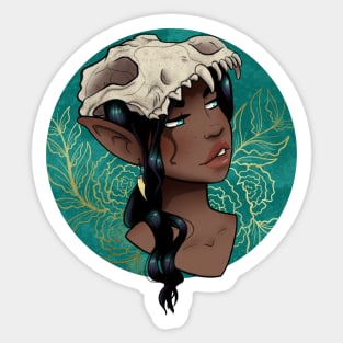 Wolf Skull Fairy Woman Sticker